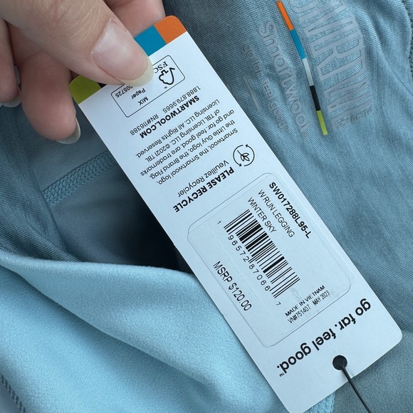 NWT Smartwool Women's Run Legging in winter sky Sz L MSRP 120$ - Picture 4 of 7